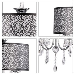 Lustre traditionnel classique en cristal et métal chromé
