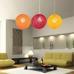 Lampe de forme sphérique et colorée, style country américain créatif.