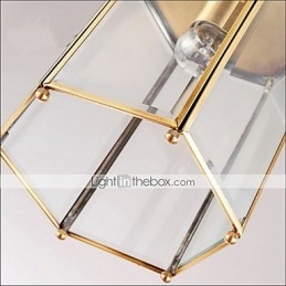 Suspension Country américaine de petite taille, tout en cuivre et verre simple