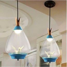 Pendentif petit oiseau en verre à tête unique