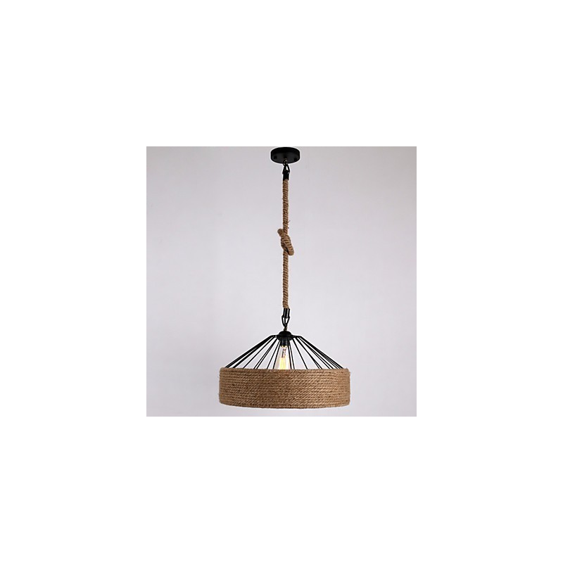 Suspension à 1 lumière en corde de style mini moderne contemporain campagnard