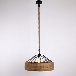 Suspension à 1 lumière en corde de style mini moderne contemporain campagnard