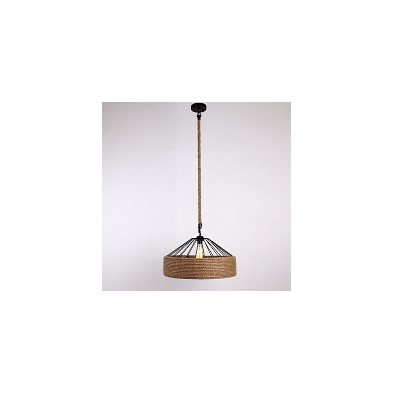 Suspension à 1 lumière en corde de style mini moderne contemporain campagnard