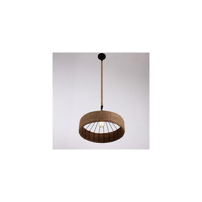 Suspension à 1 lumière en corde de style mini moderne contemporain campagnard