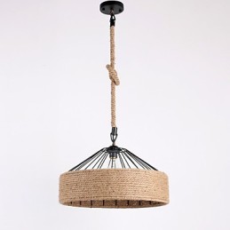 Suspension à 1 lumière en corde de style mini moderne contemporain campagnard