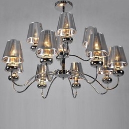 Lustre suspendu en métal chromé de style mini, moderne, contemporain, traditionnel, classique, pour salle à manger