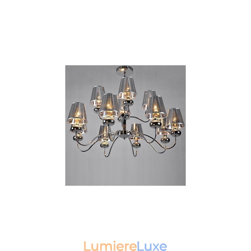 Lustre suspendu en métal chromé de style mini, moderne, contemporain, traditionnel, classique, pour salle à manger