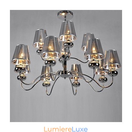 Lustre suspendu en métal chromé de style mini, moderne, contemporain, traditionnel, classique, pour salle à manger Lustre suspendu en métal chromé de style mini, moderne, contemporain, traditionnel, classique, pour salle à manger