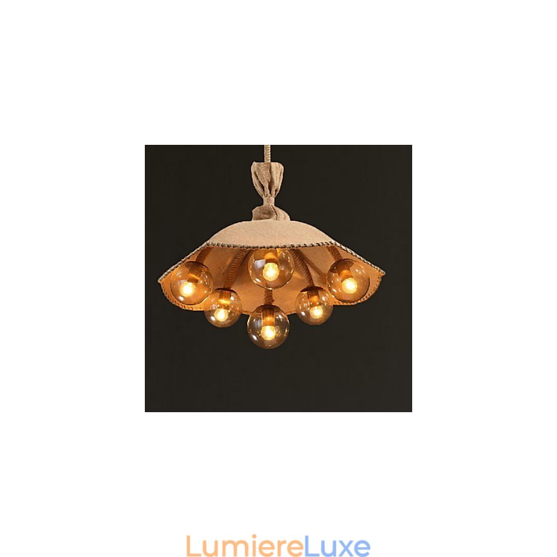 Lustre suspendu en métal peint style country pour chambre à coucher
