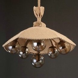 Lustre suspendu en métal peint style country pour chambre à coucher