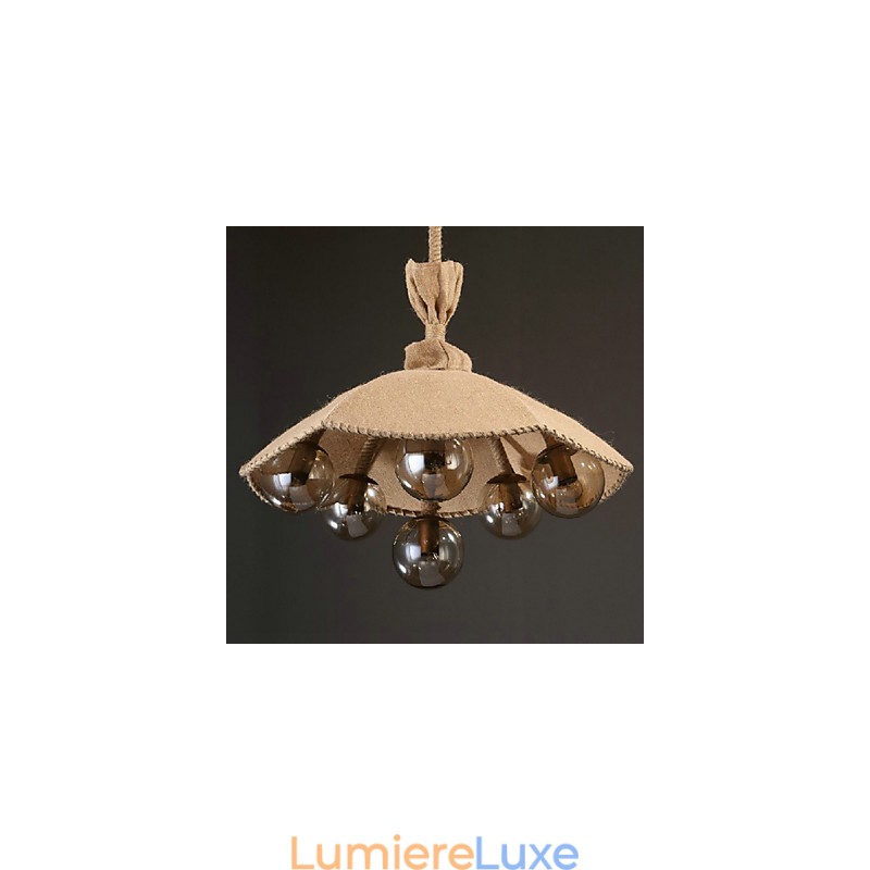 Lustre suspendu en métal peint style country pour chambre à coucher