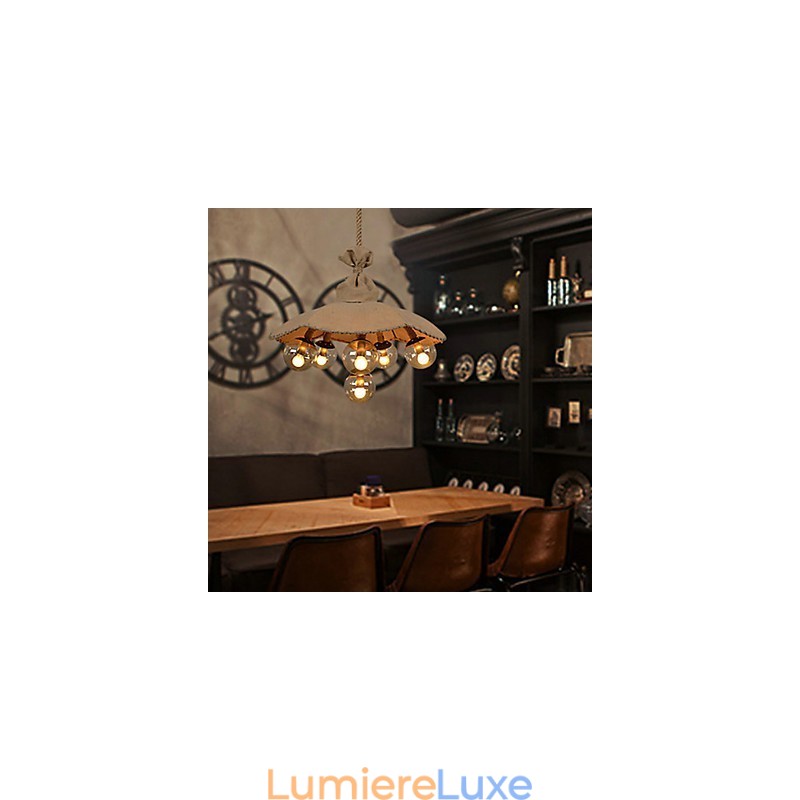 Lustre suspendu en métal peint style country pour chambre à coucher