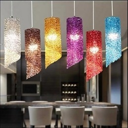 Lampes créatives cylindriques rondes et longues en aluminium à tête unique