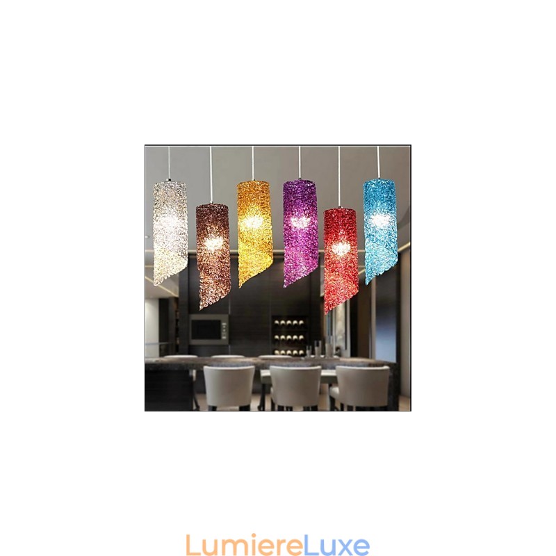 Lampes créatives cylindriques rondes et longues en aluminium à tête unique