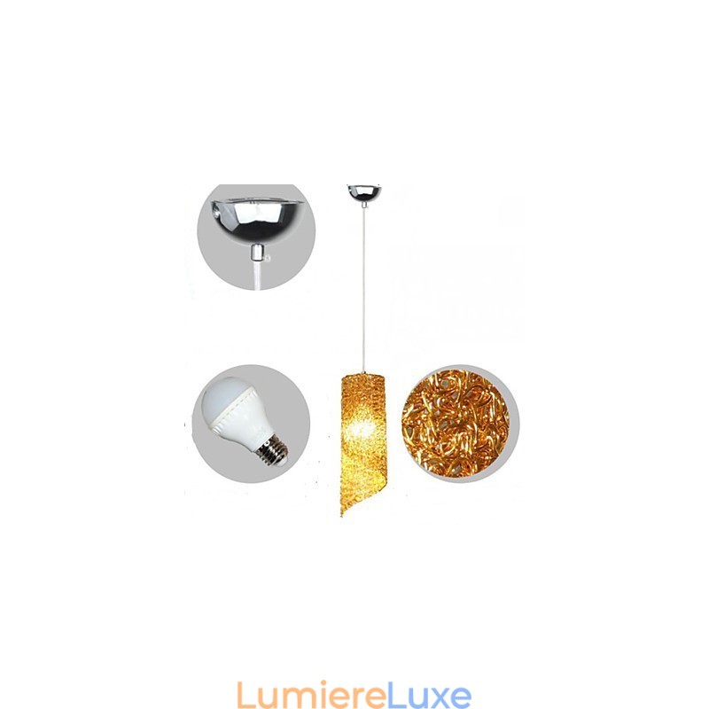 Lampes créatives cylindriques rondes et longues en aluminium à tête unique
