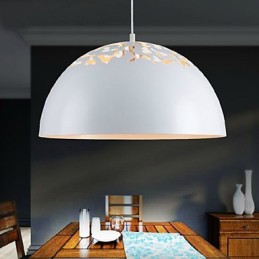 Suspension minimaliste de style vintage à 1 lumière avec abat-jour sculpté