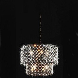 Suspension moderne et contemporaine en cristal avec motif tambour