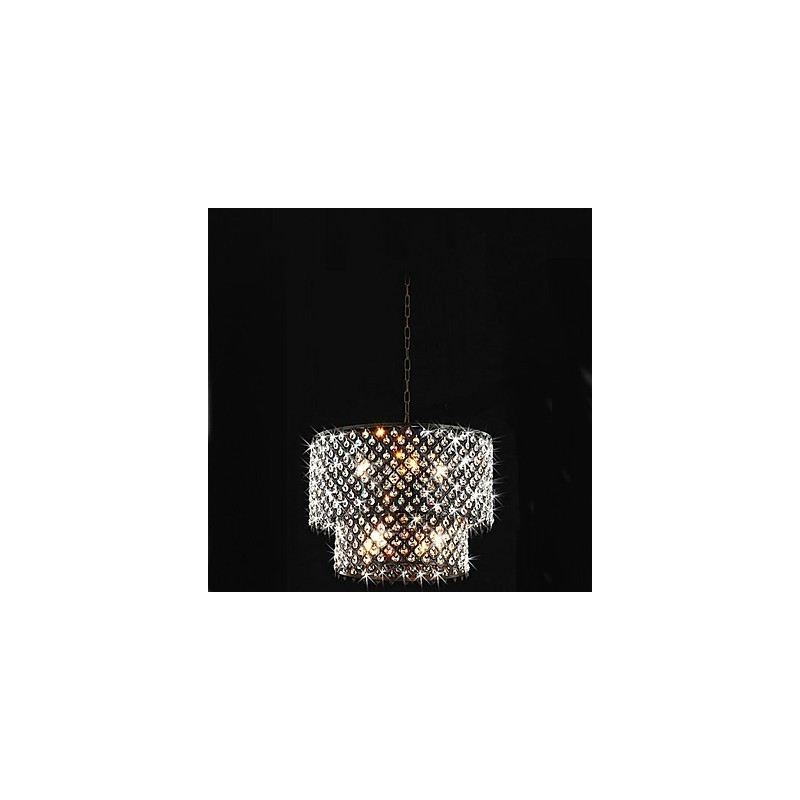 Suspension moderne et contemporaine en cristal avec motif tambour