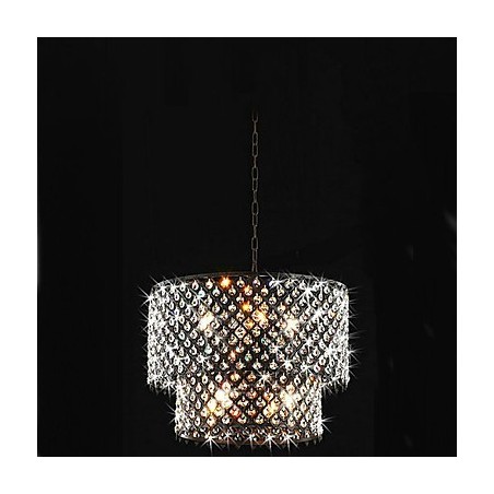 Suspension moderne et contemporaine en cristal avec motif tambour Suspension moderne et contemporaine en cristal avec motif tambour