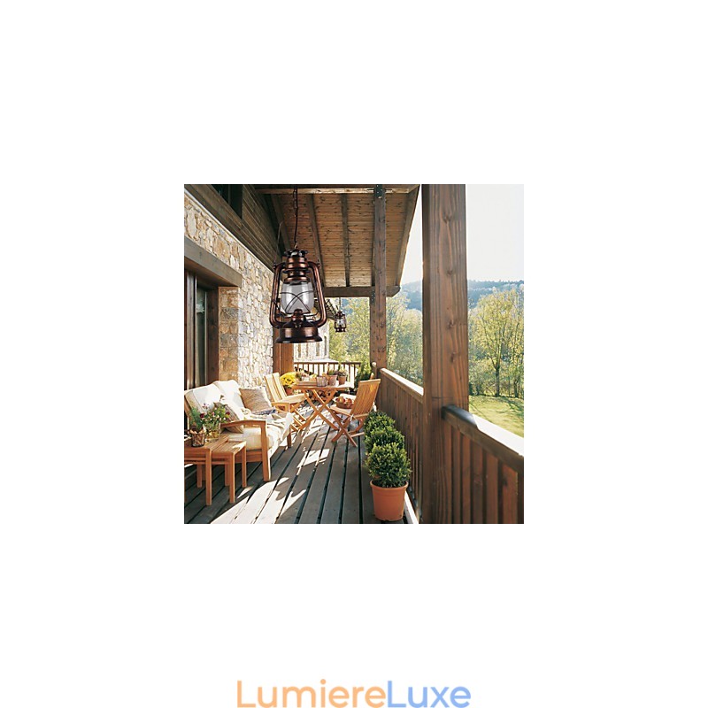 Suspension en bronze style mini lanterne de campagne