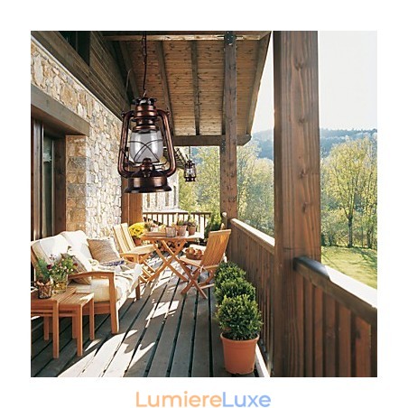 Suspension en bronze style mini lanterne de campagne Suspension en bronze style mini lanterne de campagne