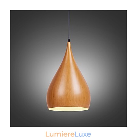 Lampe suspendue rétro en métal grain de bois pour café Lampe suspendue rétro en métal grain de bois pour café