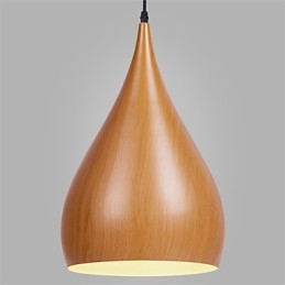 Lampe suspendue rétro en métal grain de bois pour café