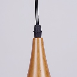 Lampe suspendue rétro en métal grain de bois pour café