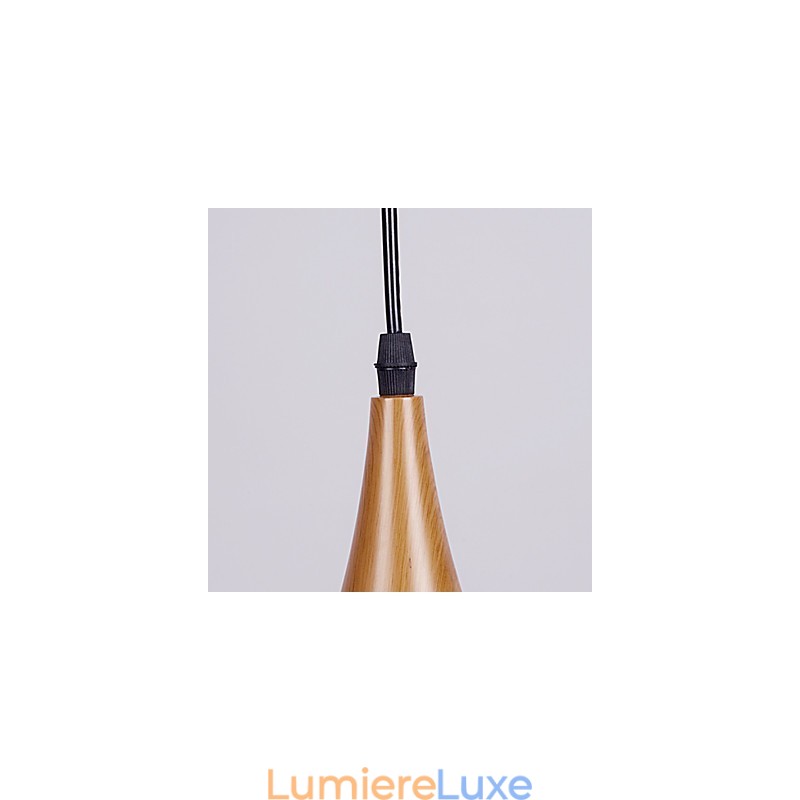 Lampe suspendue rétro en métal grain de bois pour café