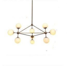 Lustre Golden Beans à 10 lumières avec abat-jour en verre
