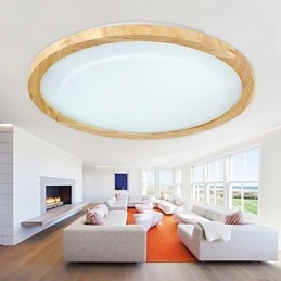Suspension moderne contemporaine en bois et bambou de style campagnard