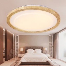 Suspension moderne contemporaine en bois et bambou de style campagnard