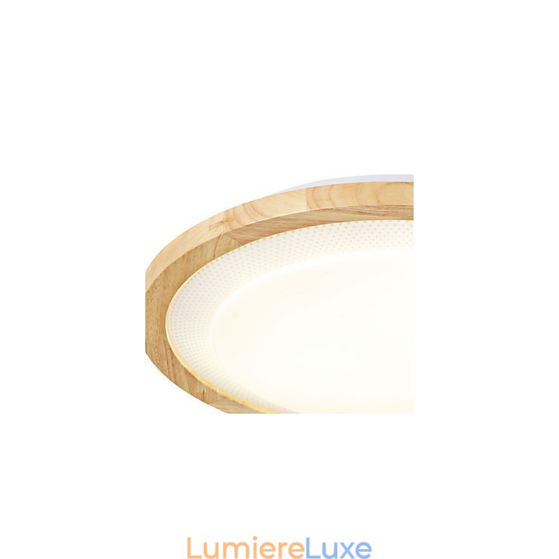 Suspension moderne contemporaine en bois et bambou de style campagnard