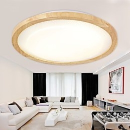 Suspension moderne contemporaine en bois et bambou de style campagnard