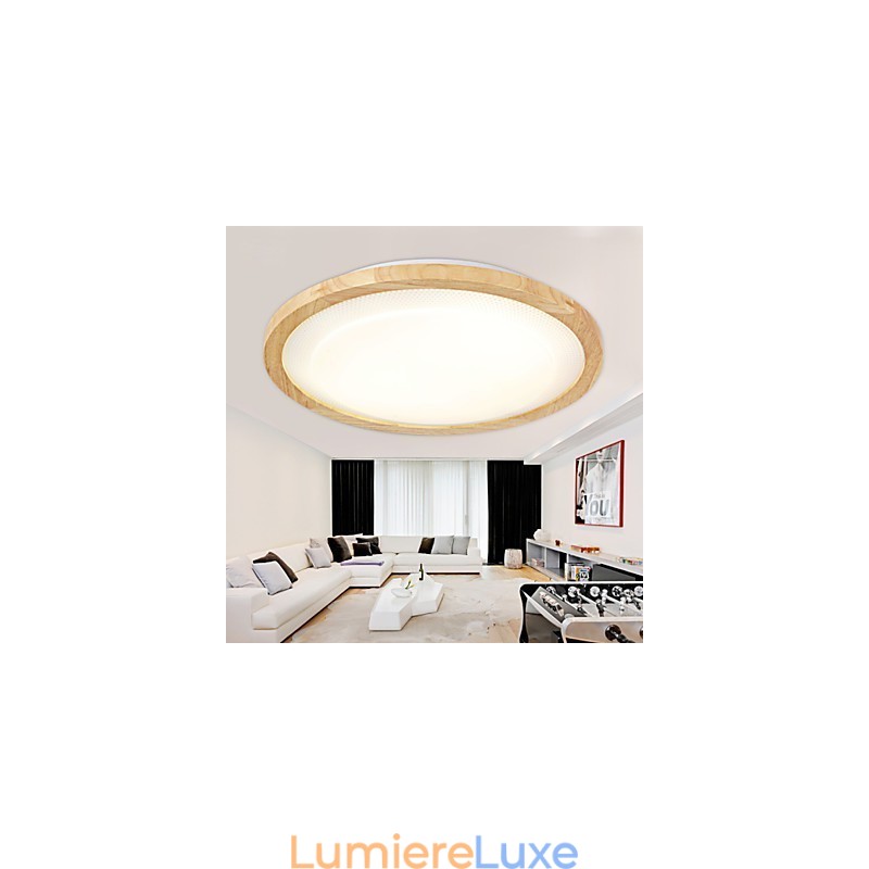 Suspension moderne contemporaine en bois et bambou de style campagnard
