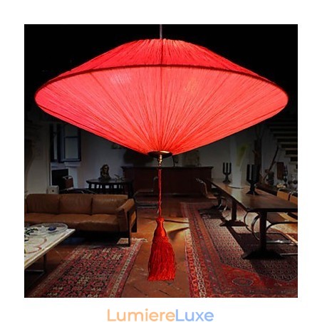 Lampe suspendue en tissu marin moderne en forme de feuille de lotus, lanterne rouge Lampe suspendue en tissu marin moderne en forme de feuille de lotus, lanterne rouge