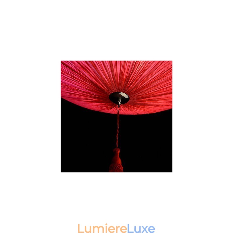 Lampe suspendue en tissu marin moderne en forme de feuille de lotus, lanterne rouge