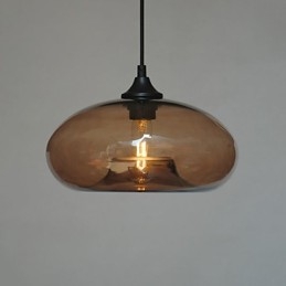 Suspension moderne à 1 lumière avec abat-jour transparent