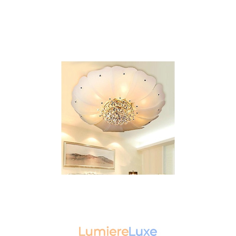 Lustre suspendu en métal galvanisé et cristal, style moderne, contemporain, traditionnel, classique, rustique, style lodge, vintage, rétro