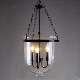 Lampe à suspension circulaire en verre de style campagnard