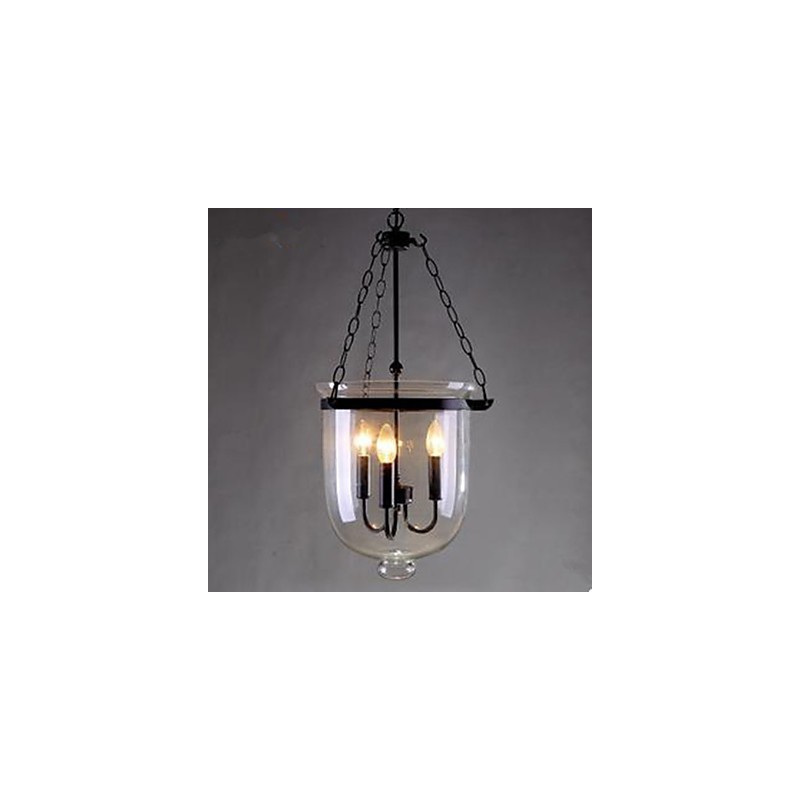 Lampe à suspension circulaire en verre de style campagnard