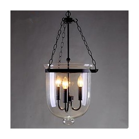 Lampe à suspension circulaire en verre de style campagnard Lampe à suspension circulaire en verre de style campagnard