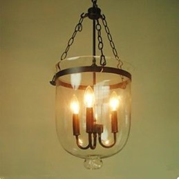 Lampe à suspension circulaire en verre de style campagnard