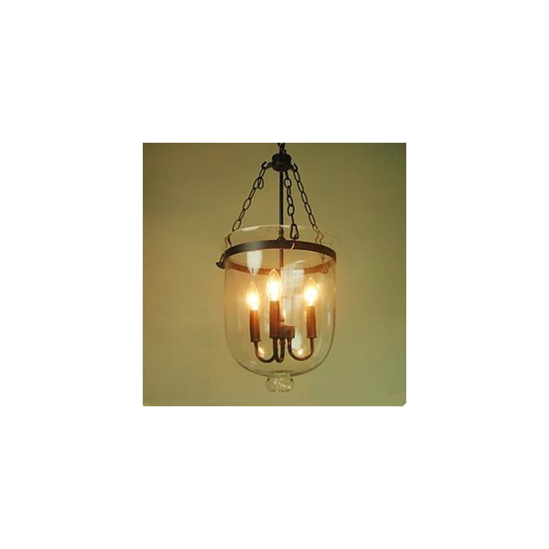 Lampe à suspension circulaire en verre de style campagnard