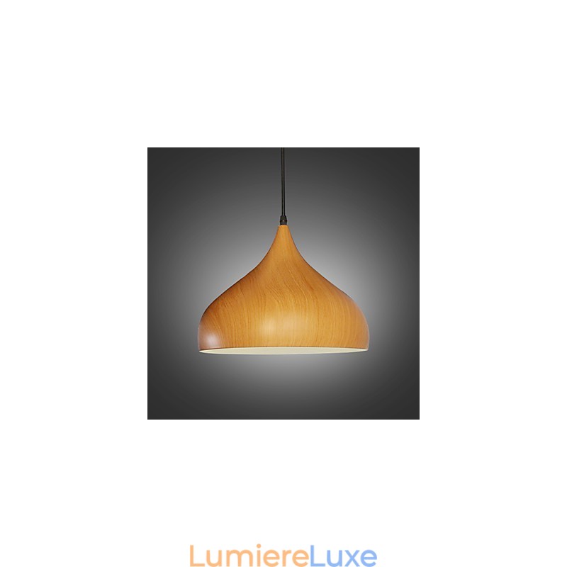 Lampe suspendue rétro en métal grain de bois pour café