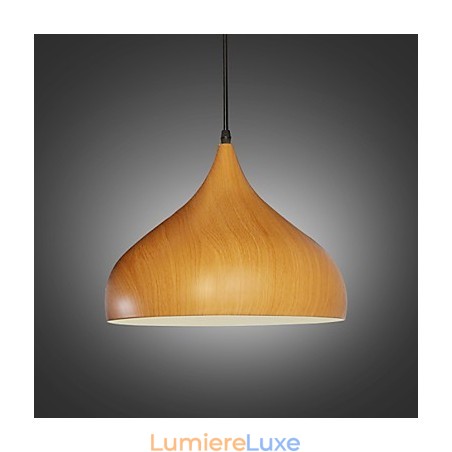 Lampe suspendue rétro en métal grain de bois pour café Lampe suspendue rétro en métal grain de bois pour café