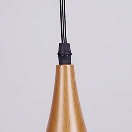 Lampe suspendue rétro en métal grain de bois pour café