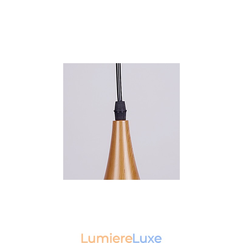 Lampe suspendue rétro en métal grain de bois pour café