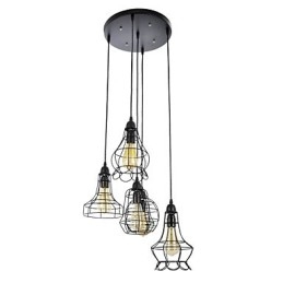 Lustre en métal peint de style mini country