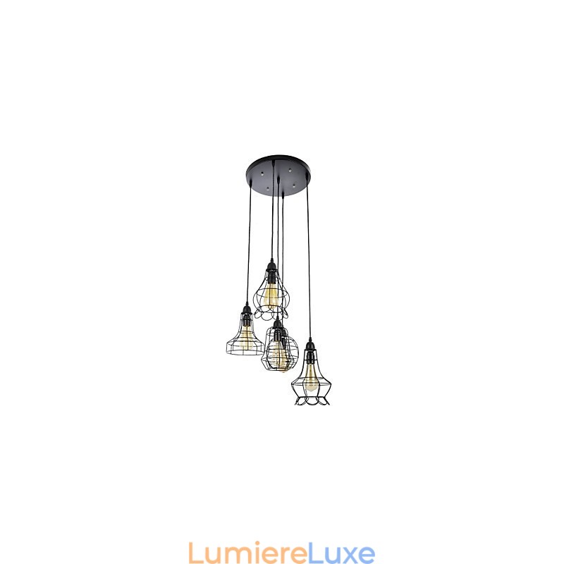 Lustre en métal peint de style mini country